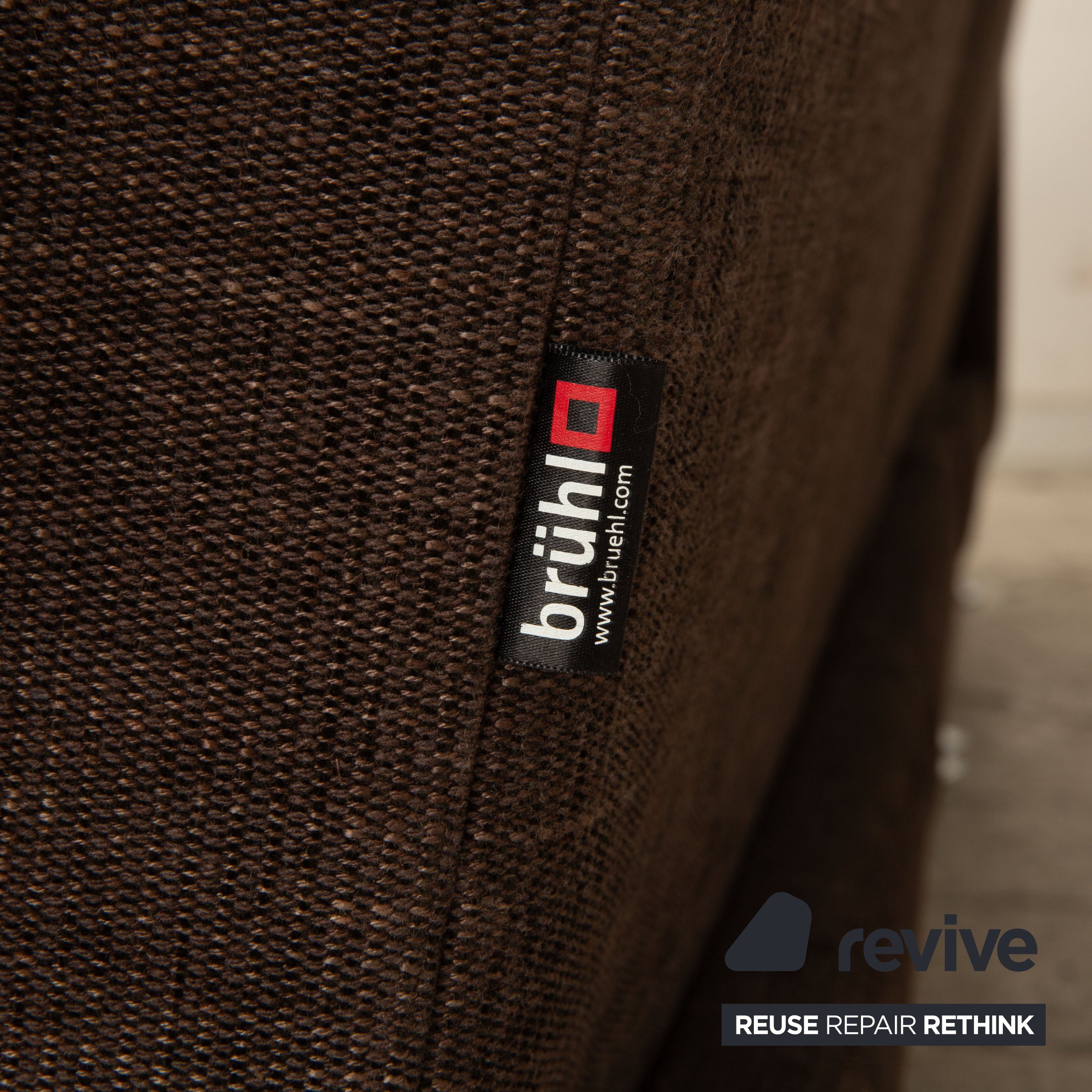 Brühl Moule fabric corner sofa dark brown chaise longue left manual function sofa couch