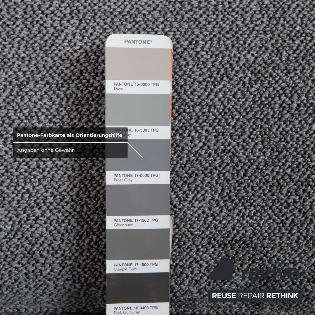 Brühl Moule Stoff Ecksofa Grau Couch manuelle Relaxfunktion Recamiere rechts Neubezug GLOW 534
