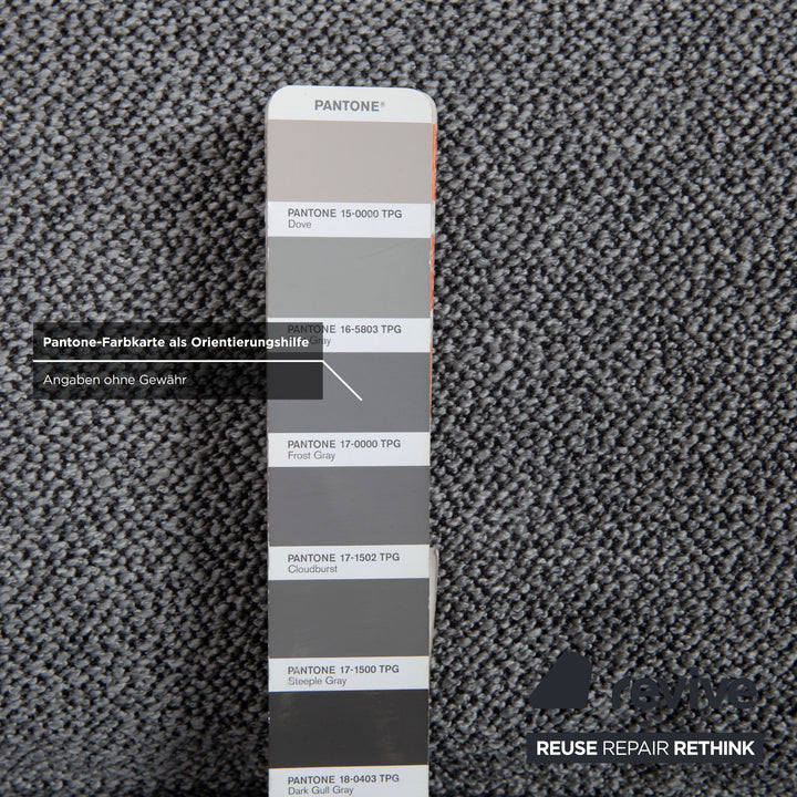Brühl Moule Stoff Ecksofa Grau Couch manuelle Relaxfunktion Recamiere rechts Neubezug GLOW 534