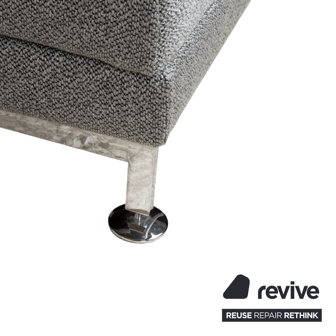 Brühl Moule Stoff Ecksofa Grau Couch manuelle Relaxfunktion Recamiere rechts Neubezug GLOW 534