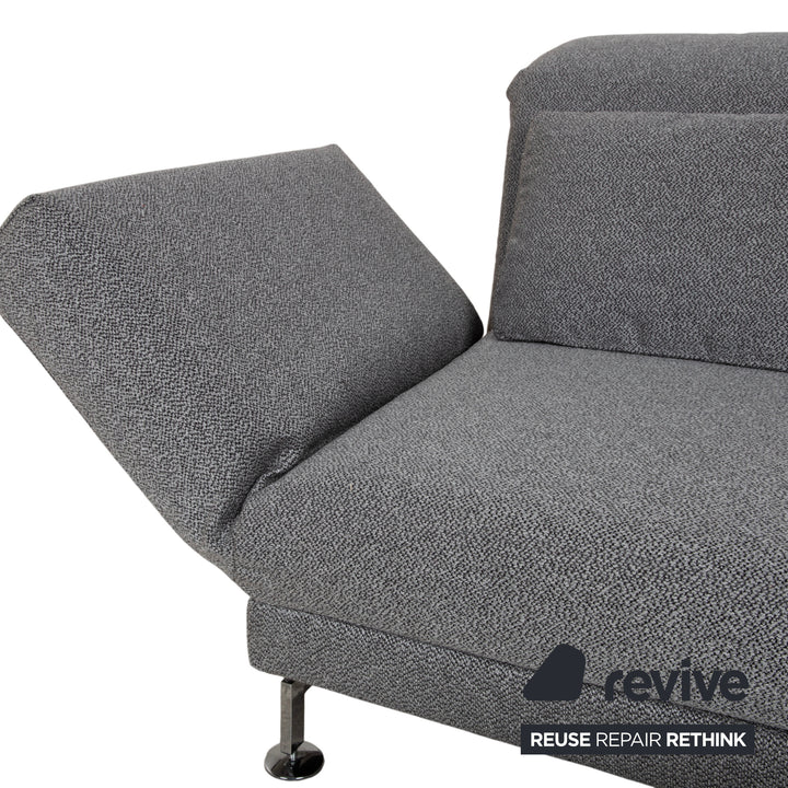 Canapé d'angle en tissu gris Brühl Moule avec fonction relax manuelle, récamière à droite, nouveau revêtement GLOW 534