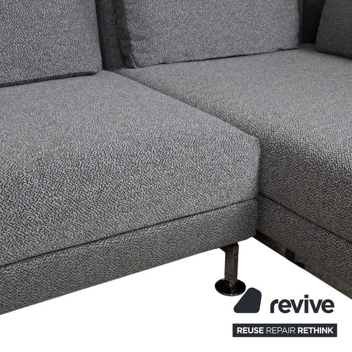 Brühl Moule Stoff Ecksofa Grau Couch manuelle Relaxfunktion Recamiere rechts Neubezug GLOW 534