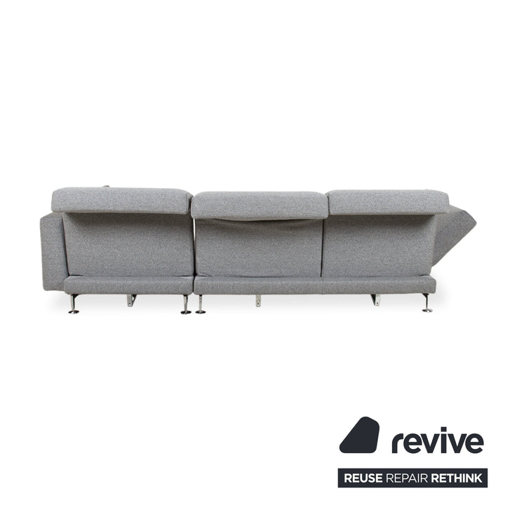 Brühl Moule Stoff Ecksofa Grau Couch manuelle Relaxfunktion Recamiere rechts Neubezug GLOW 534