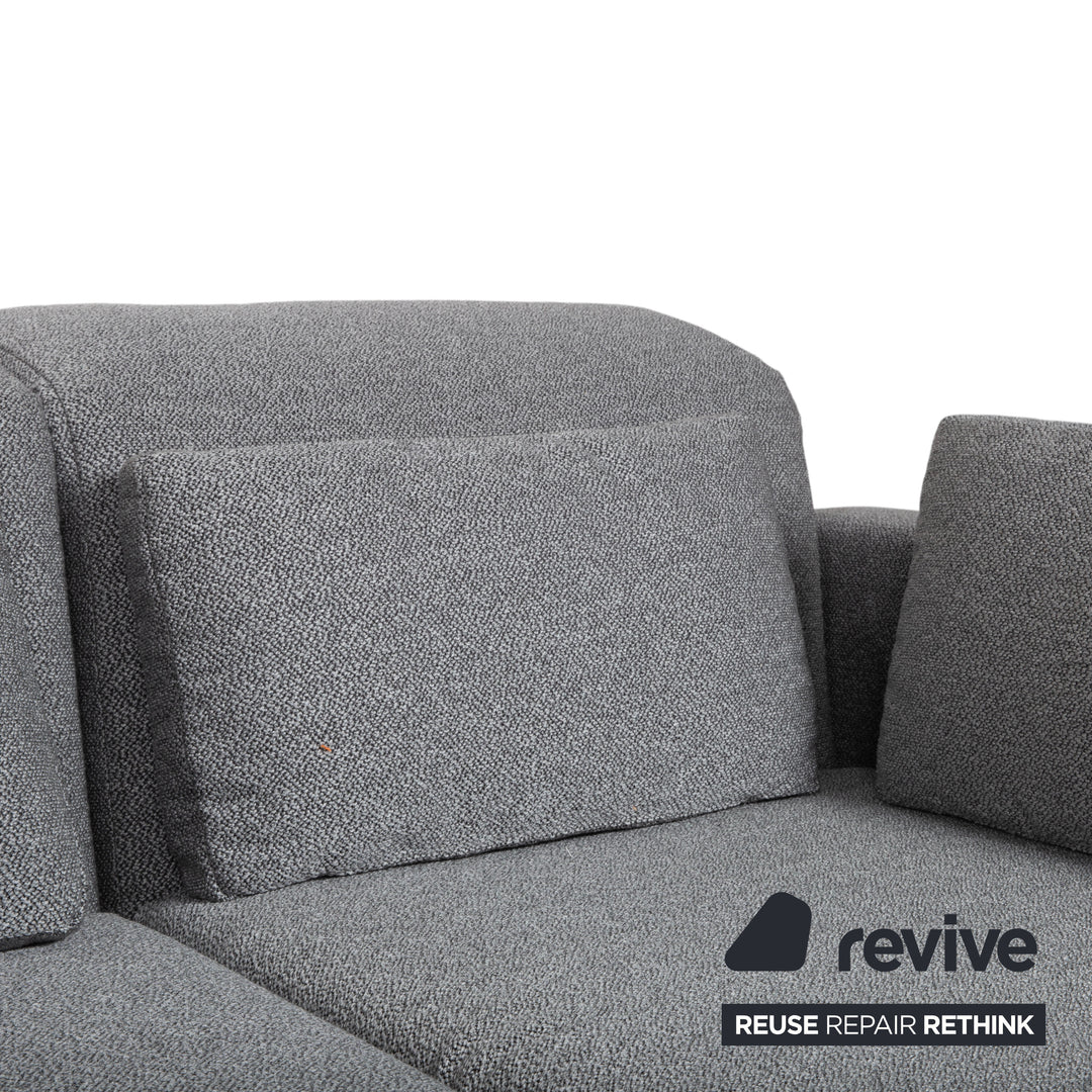 Brühl Moule Stoff Ecksofa Grau Couch manuelle Relaxfunktion Recamiere rechts Neubezug GLOW 534