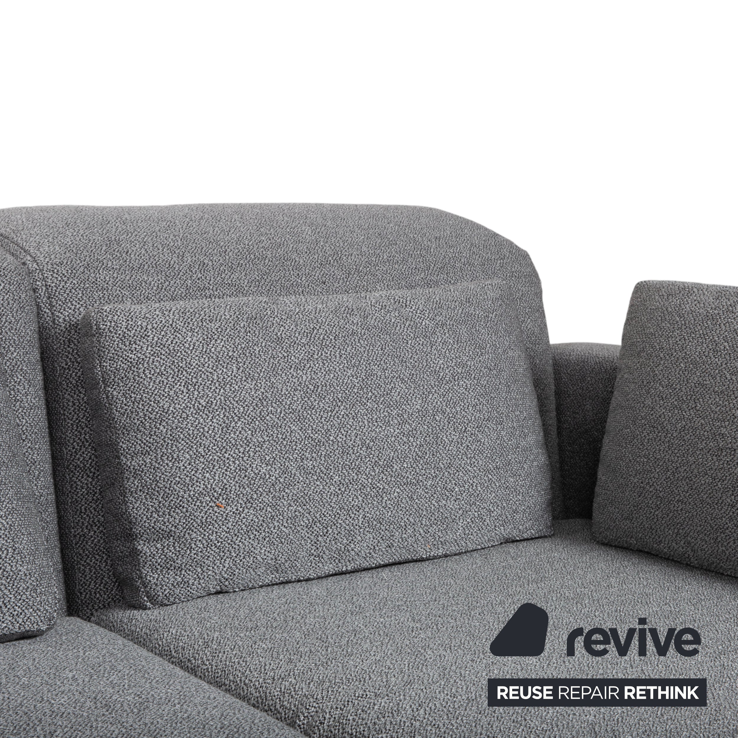 Brühl Moule Stoff Ecksofa Grau Couch manuelle Relaxfunktion Recamiere rechts Neubezug GLOW 534