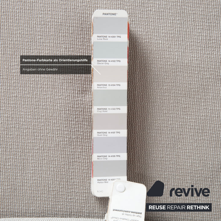 Canapé d'angle en tissu Brühl Moule, gris, gris clair, blanc, canapé à mécanisme manuel