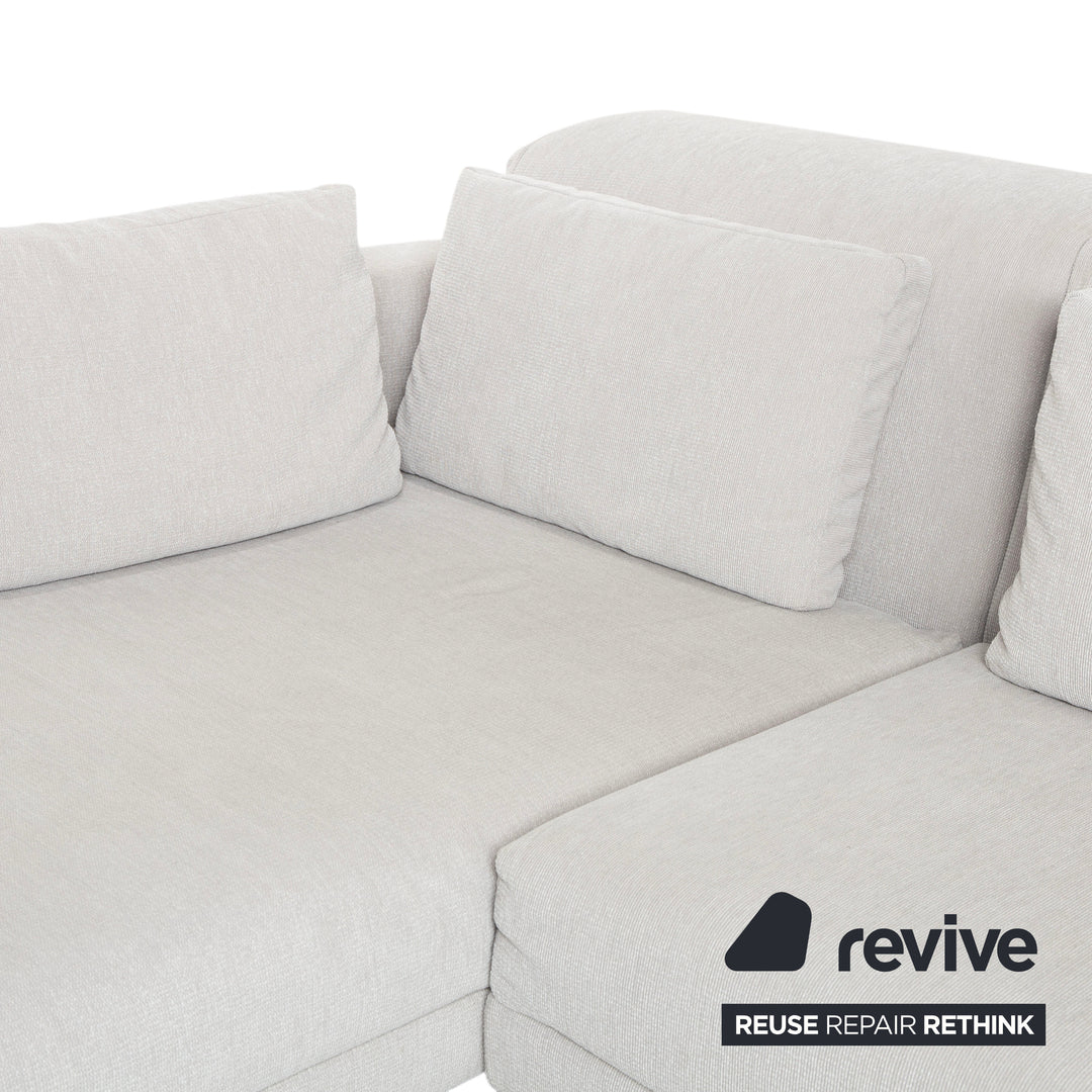 Brühl Moule Stoff Ecksofa Grau Hellgrau Weiß manuelle Funktion Sofa Couch