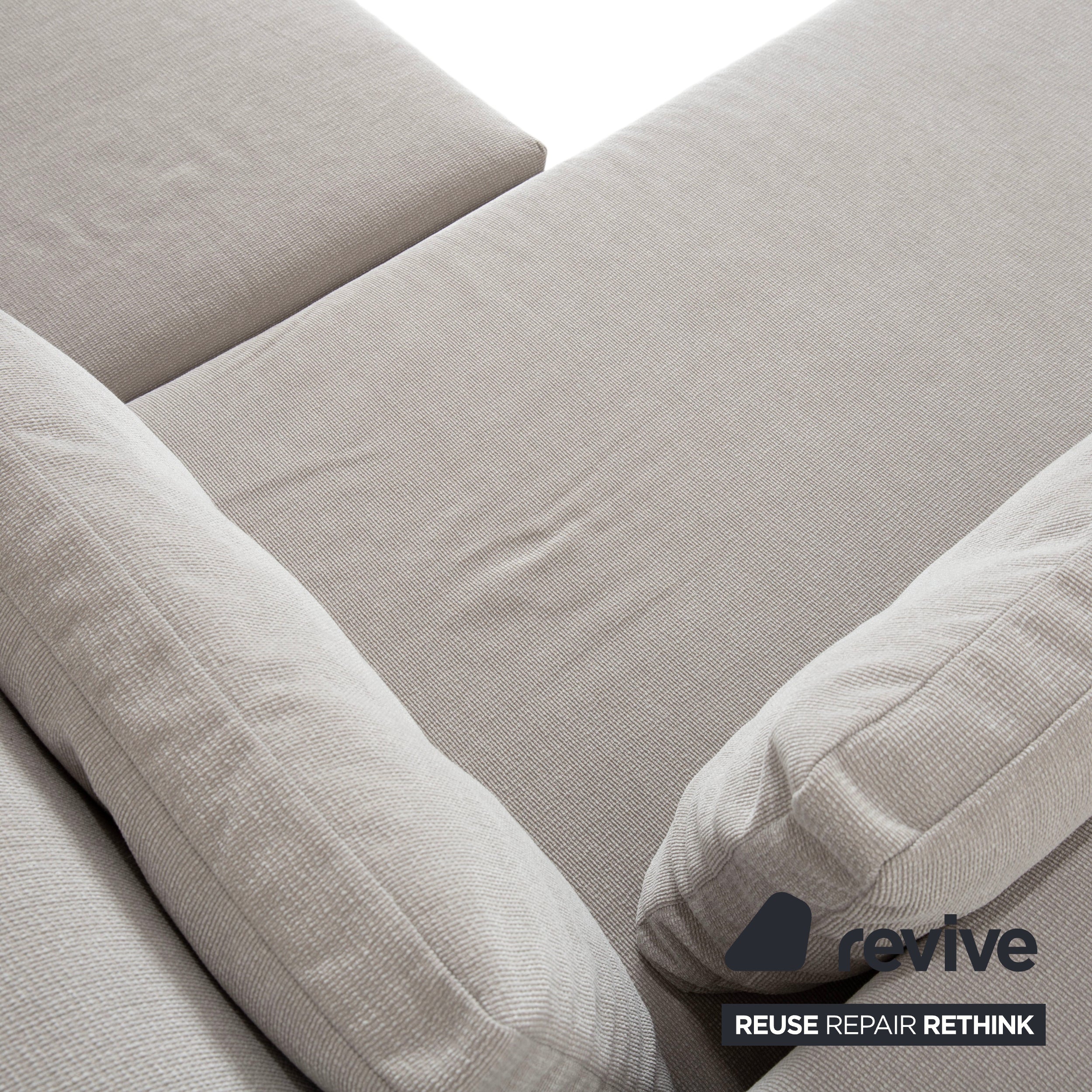 Brühl Moule Stoff Ecksofa Grau Hellgrau Weiß manuelle Funktion Sofa Couch