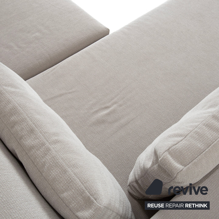 Brühl Moule Stoff Ecksofa Grau Hellgrau Weiß manuelle Funktion Sofa Couch