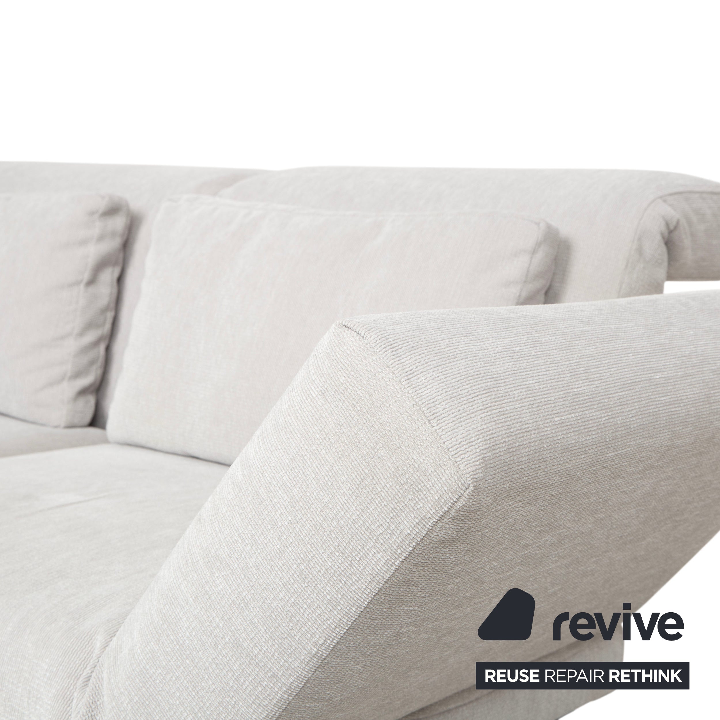 Brühl Moule Stoff Ecksofa Grau Hellgrau Weiß manuelle Funktion Sofa Couch