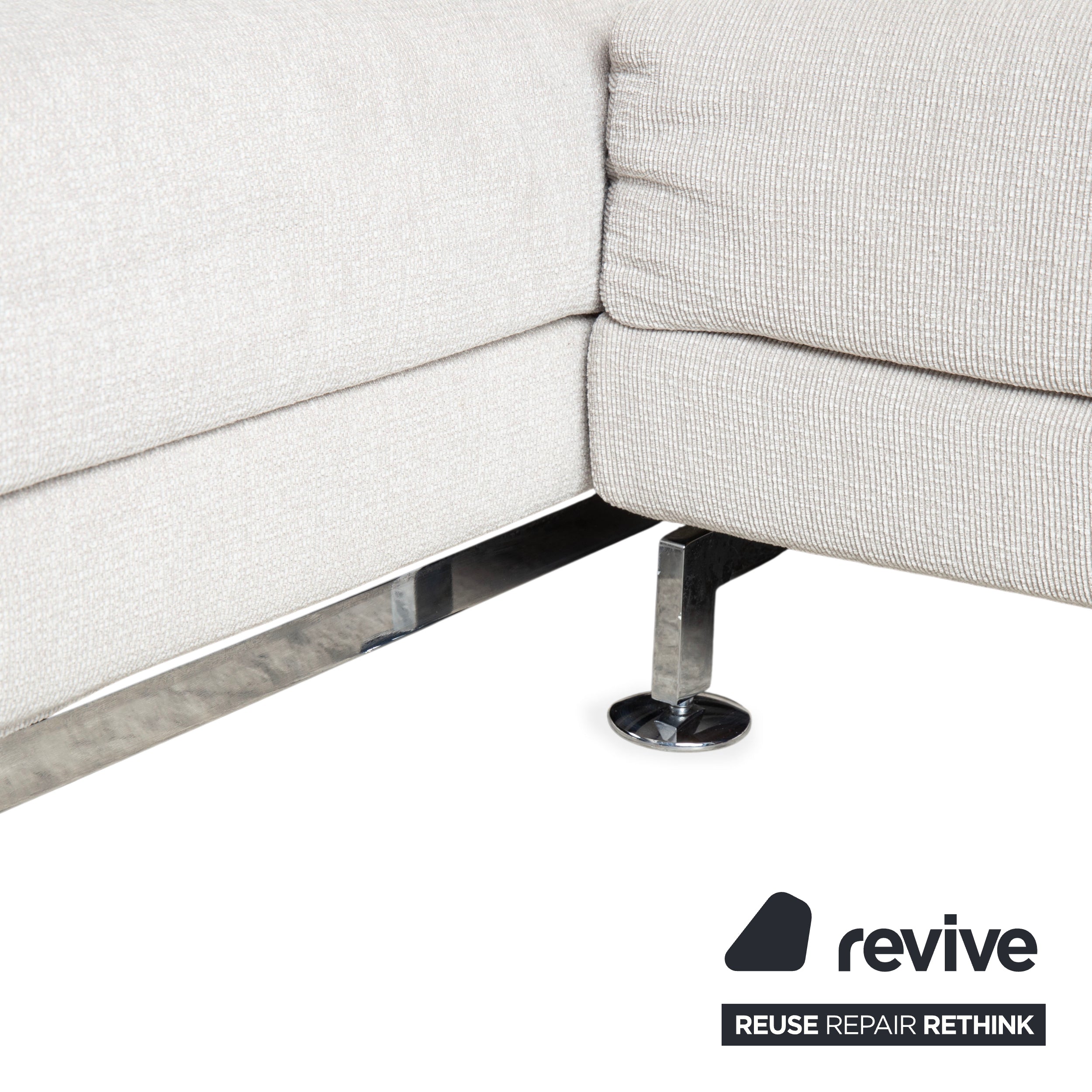 Brühl Moule Stoff Ecksofa Grau Hellgrau Weiß manuelle Funktion Sofa Couch