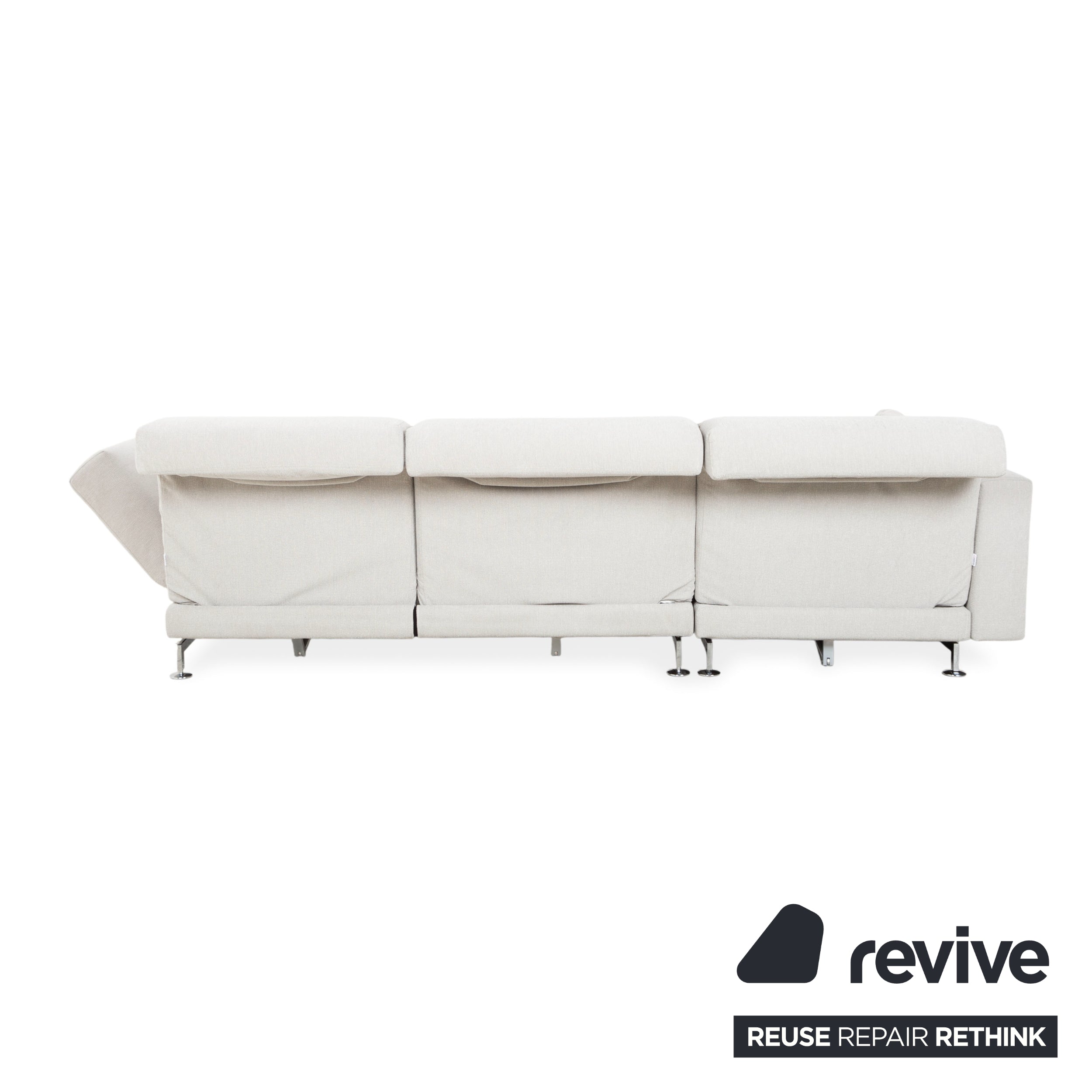 Brühl Moule Stoff Ecksofa Grau Hellgrau Weiß manuelle Funktion Sofa Couch