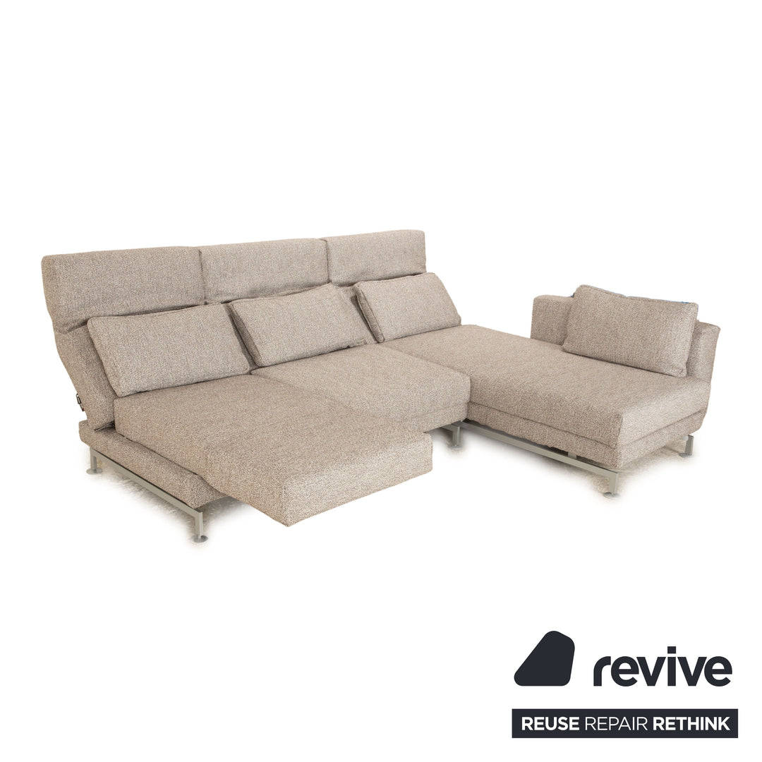 Brühl Moule Stoff Ecksofa Grau Sofa Couch Funktion Recamiere rechts manuelle Funktion Neubezug Schlaffunktion