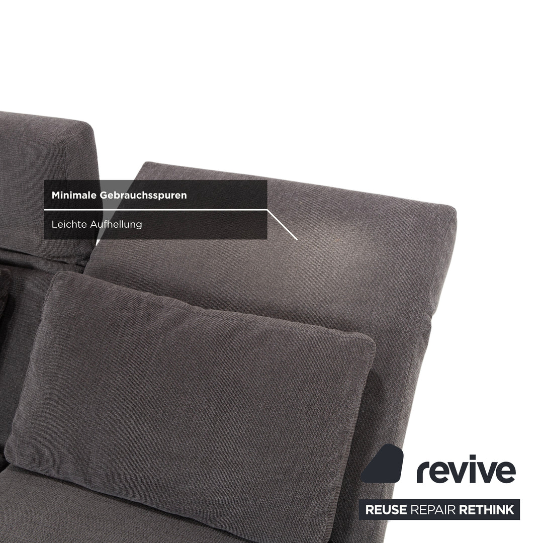 Brühl Moule fabric corner sofa grey sofa couch manual function