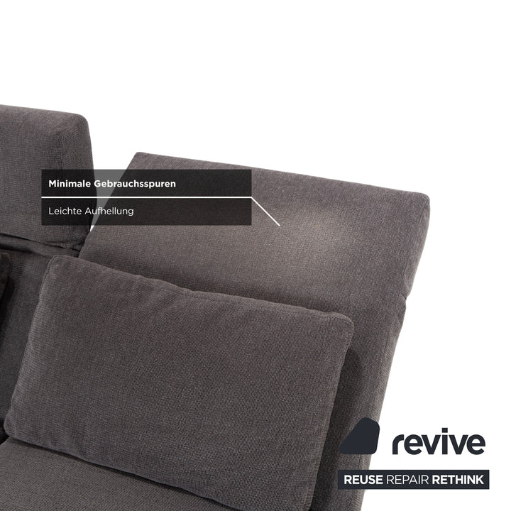 Brühl Moule fabric corner sofa grey sofa couch manual function