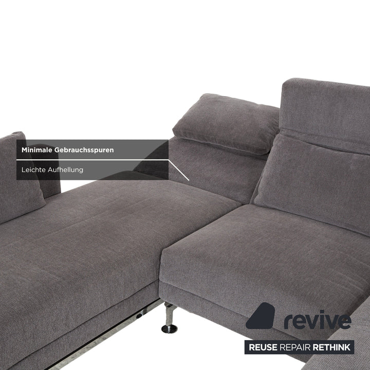 Brühl Moule fabric corner sofa grey sofa couch manual function