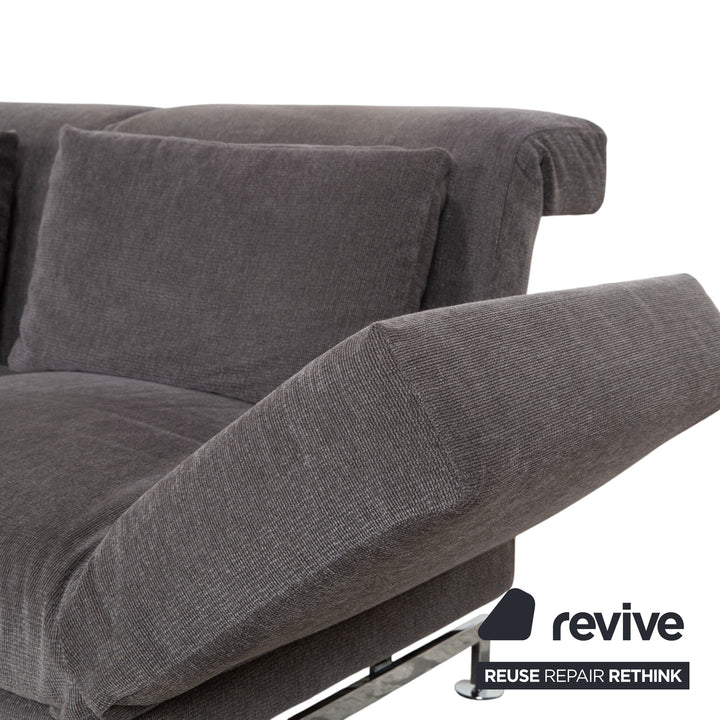 Brühl Moule fabric corner sofa grey sofa couch manual function