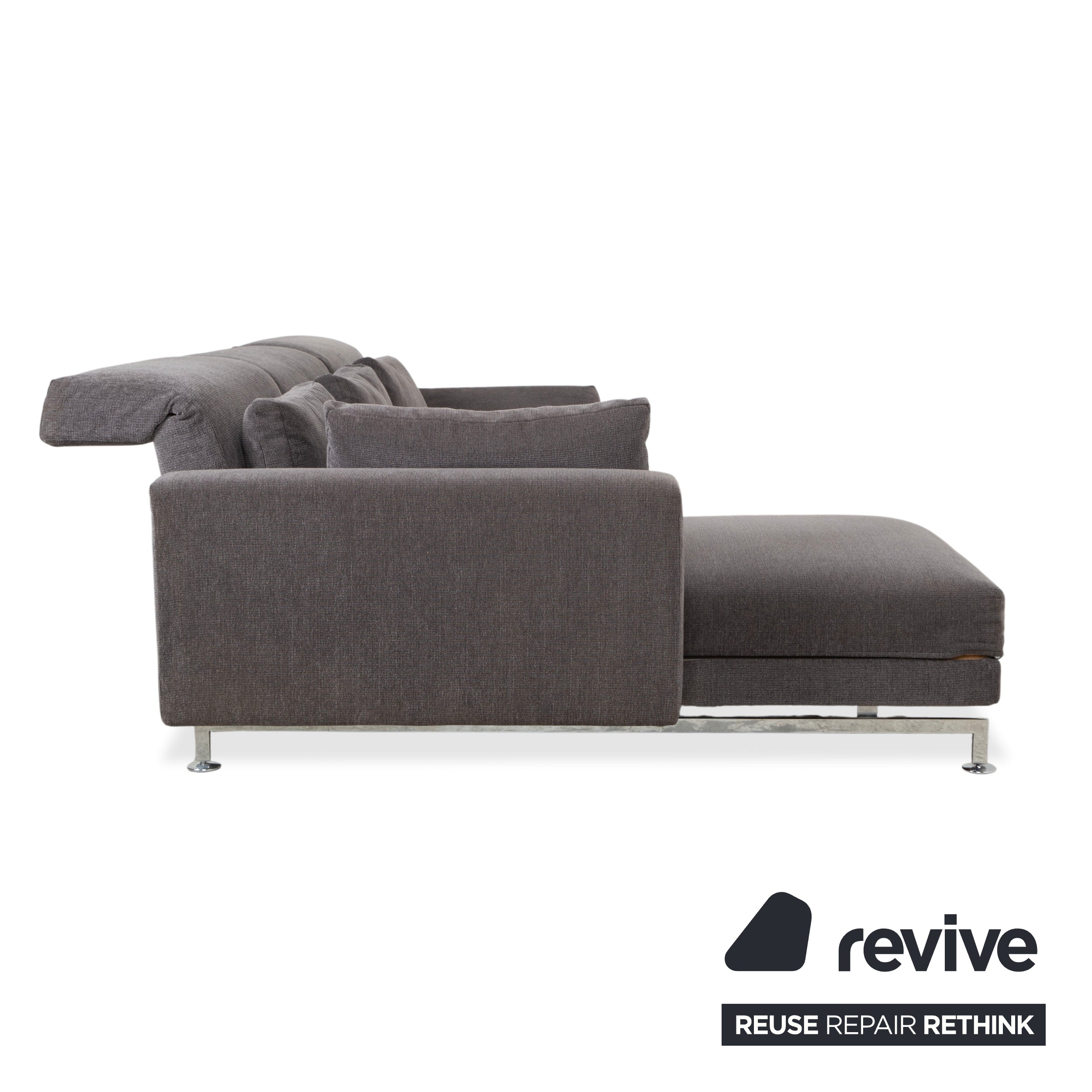 Brühl Moule Stoff Ecksofa Grau Sofa Couch manuelle Funktion