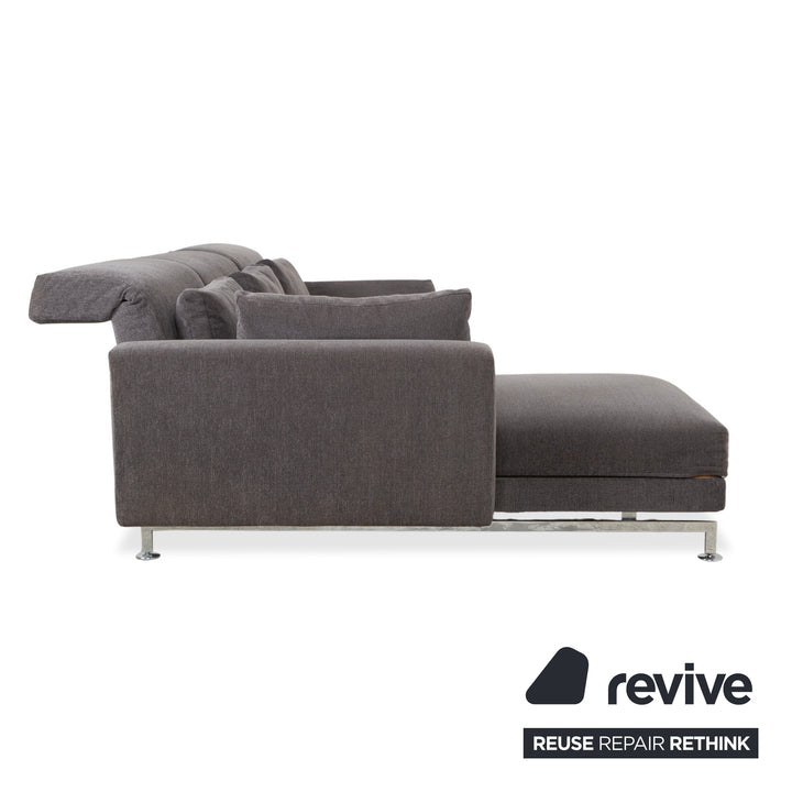 Brühl Moule fabric corner sofa grey sofa couch manual function
