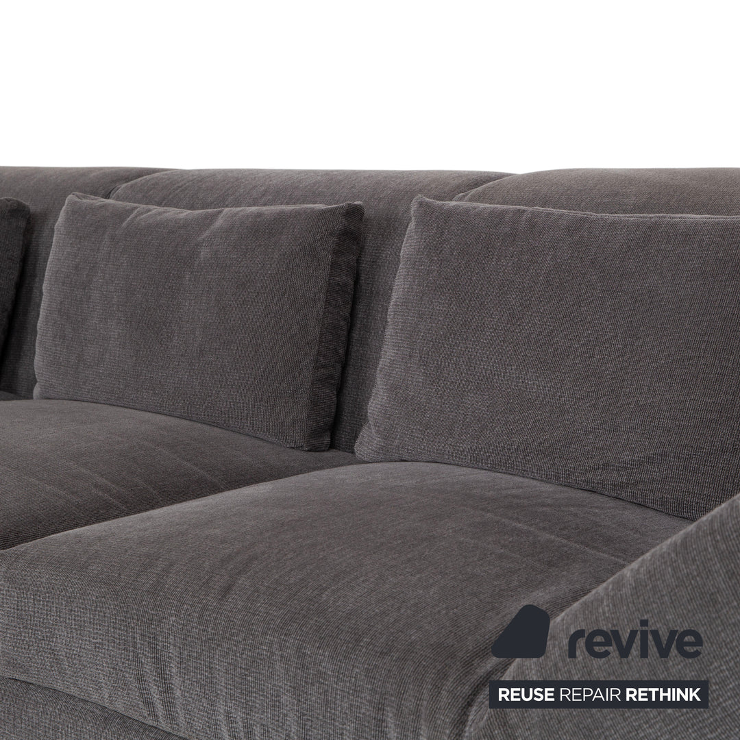 Brühl Moule fabric corner sofa grey sofa couch manual function