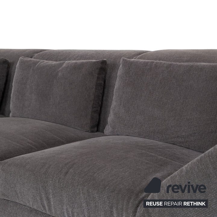 Brühl Moule fabric corner sofa grey sofa couch manual function