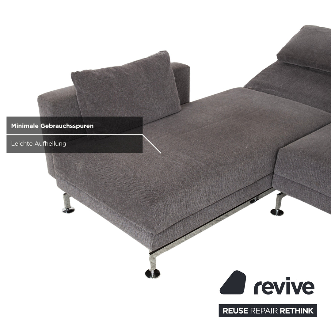 Brühl Moule fabric corner sofa grey sofa couch manual function