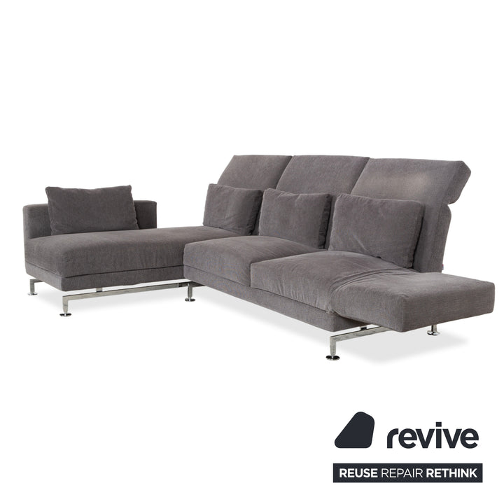 Brühl Moule fabric corner sofa grey sofa couch manual function