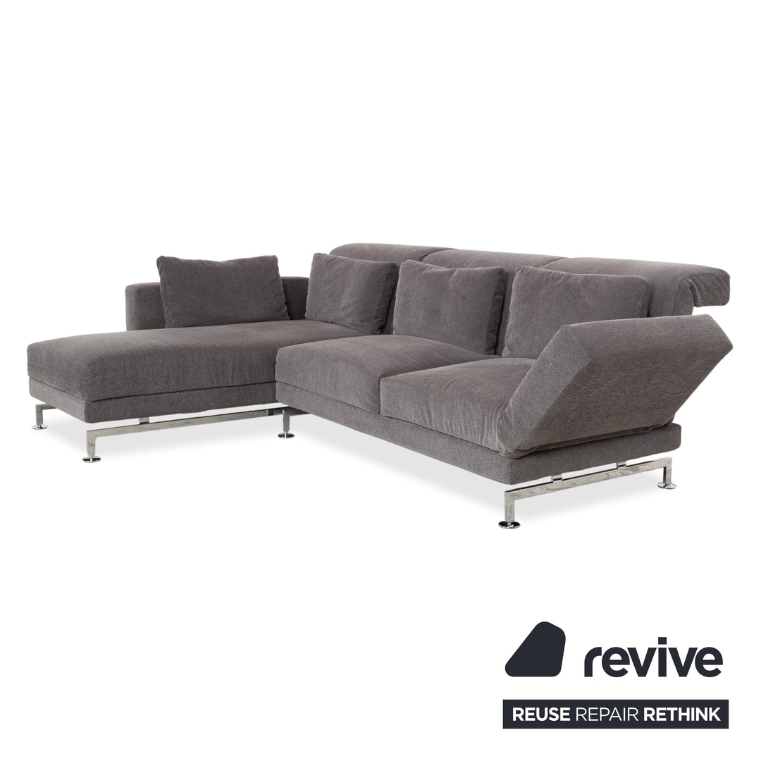 Brühl Moule fabric corner sofa grey sofa couch manual function