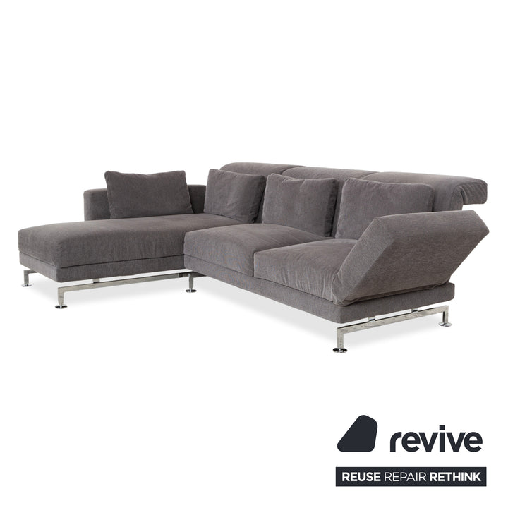 Brühl Moule fabric corner sofa grey sofa couch manual function