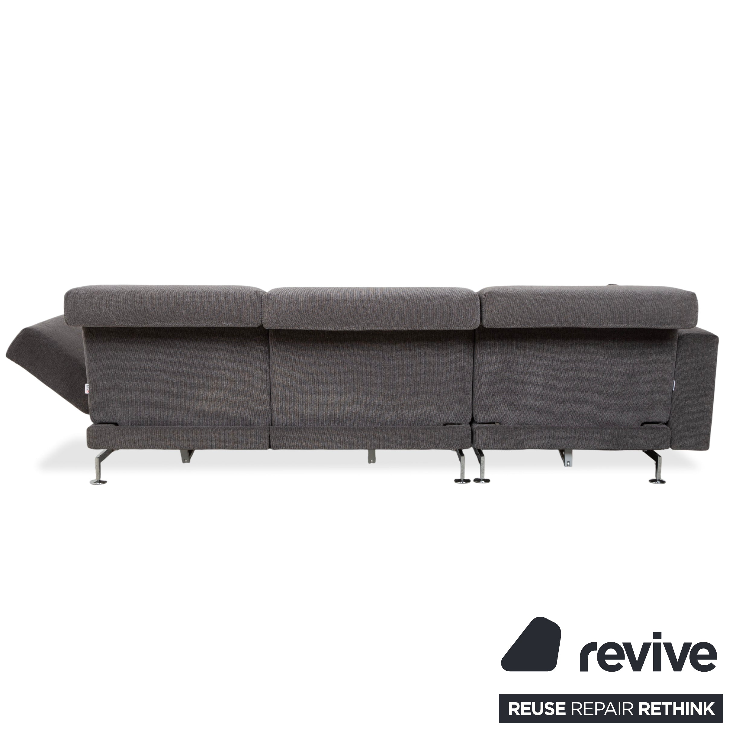 Brühl Moule Stoff Ecksofa Grau Sofa Couch manuelle Funktion