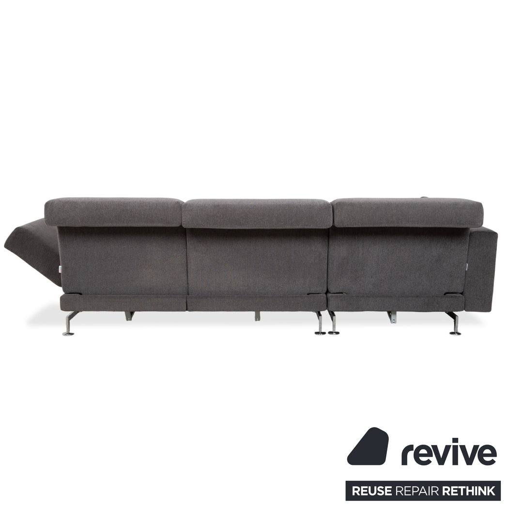 Brühl Moule fabric corner sofa grey sofa couch manual function
