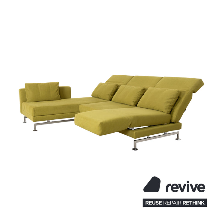 Brühl Moule Stoff Ecksofa Grün Gelb Sofa Couch manuelle Funktion