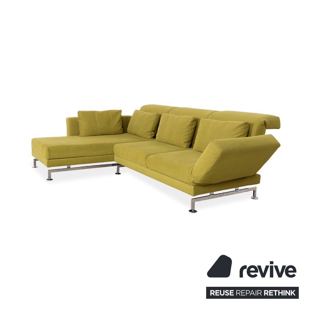 Brühl Moule Stoff Ecksofa Grün Gelb Sofa Couch manuelle Funktion