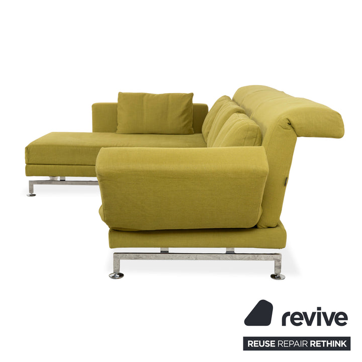 Brühl Moule Stoff Ecksofa Grün Gelb Sofa Couch manuelle Funktion
