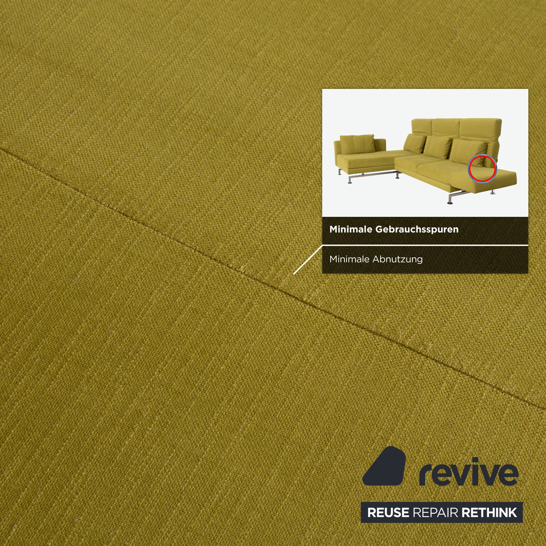 Brühl Moule Stoff Ecksofa Grün Gelb Sofa Couch manuelle Funktion