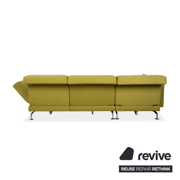 Brühl Moule Stoff Ecksofa Grün Gelb Sofa Couch manuelle Funktion