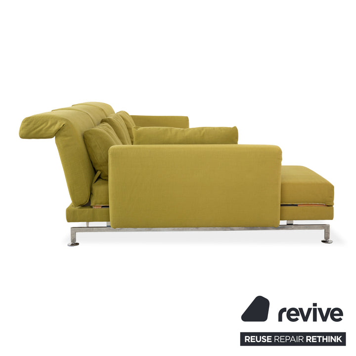 Brühl Moule Stoff Ecksofa Grün Gelb Sofa Couch manuelle Funktion