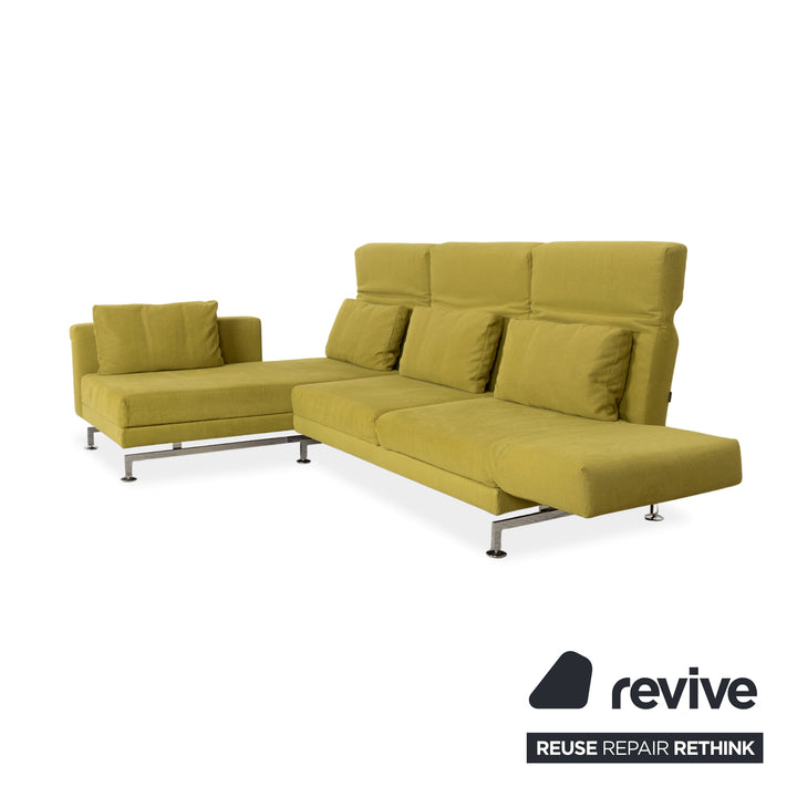 Brühl Moule Stoff Ecksofa Grün Gelb Sofa Couch manuelle Funktion