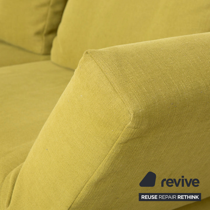 Brühl Moule Stoff Ecksofa Grün Gelb Sofa Couch manuelle Funktion