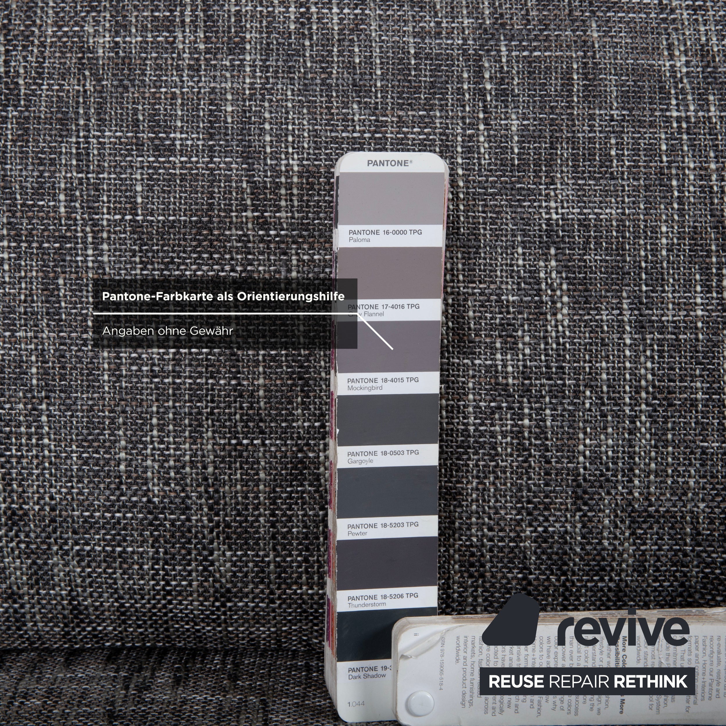 Brühl Moule Fabric Corner Sofa Grey Couch Manual Function Left Chaise Longue Reupholstered JAB1040