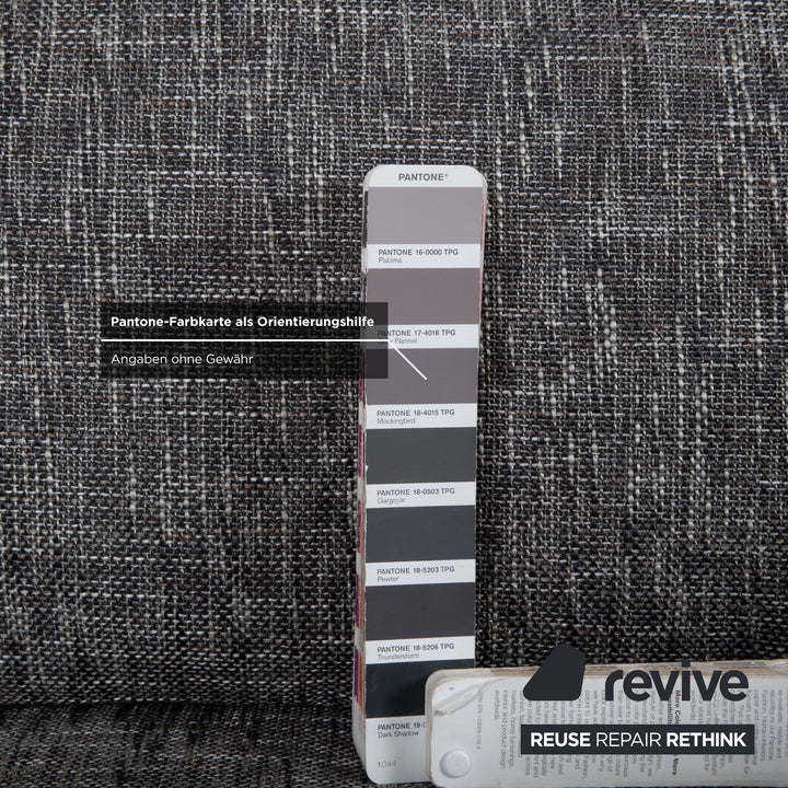 Brühl Moule Canapé d'angle en tissu gris avec fonction manuelle, récamière à gauche, retapissé JAB1040