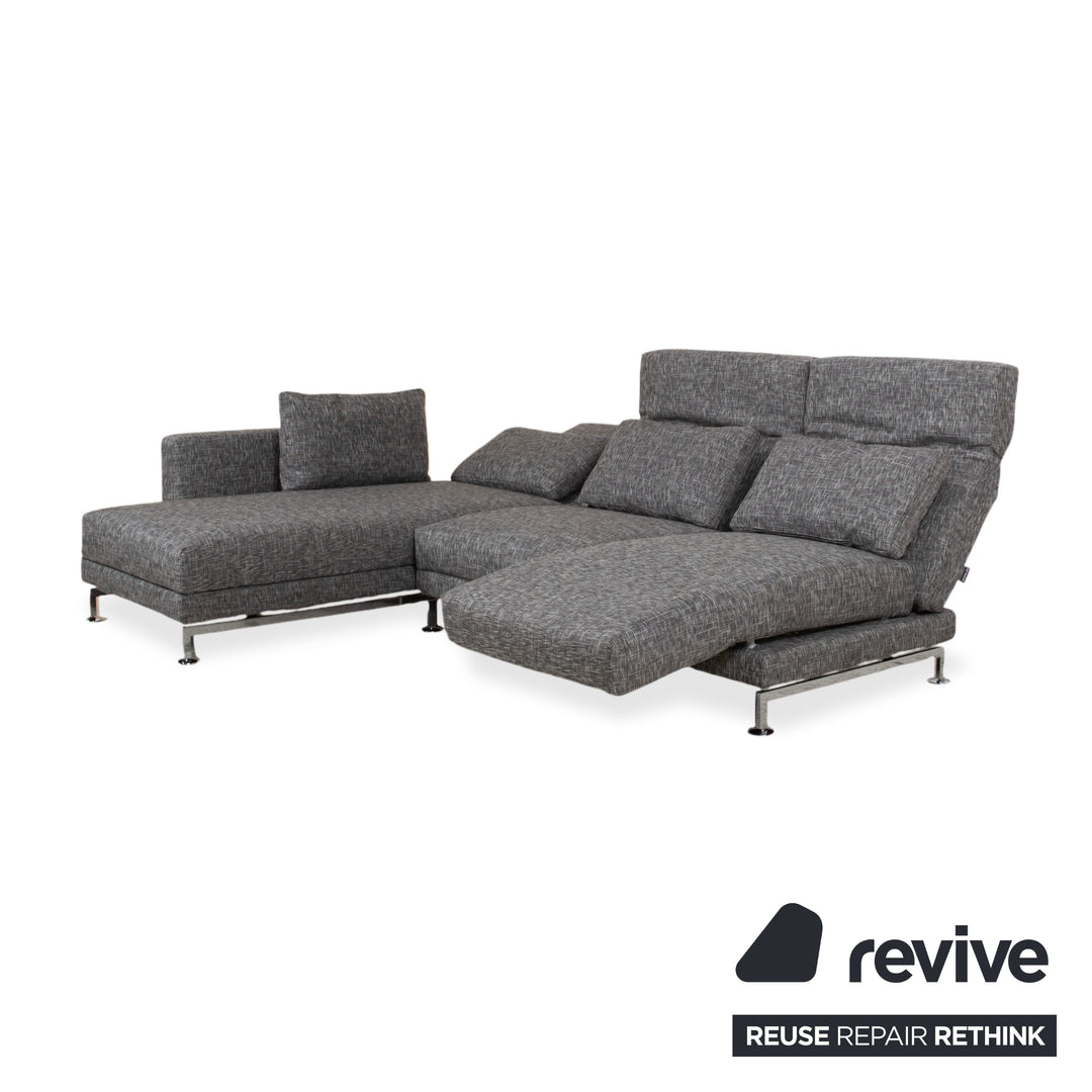 Brühl Moule Stoff Ecksofa Grau Couch manuelle Funktion Recamiere links Neubezug JAB1040