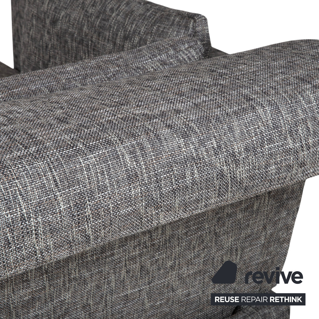 Brühl Moule Canapé d'angle en tissu gris avec fonction manuelle, récamière à gauche, retapissé JAB1040