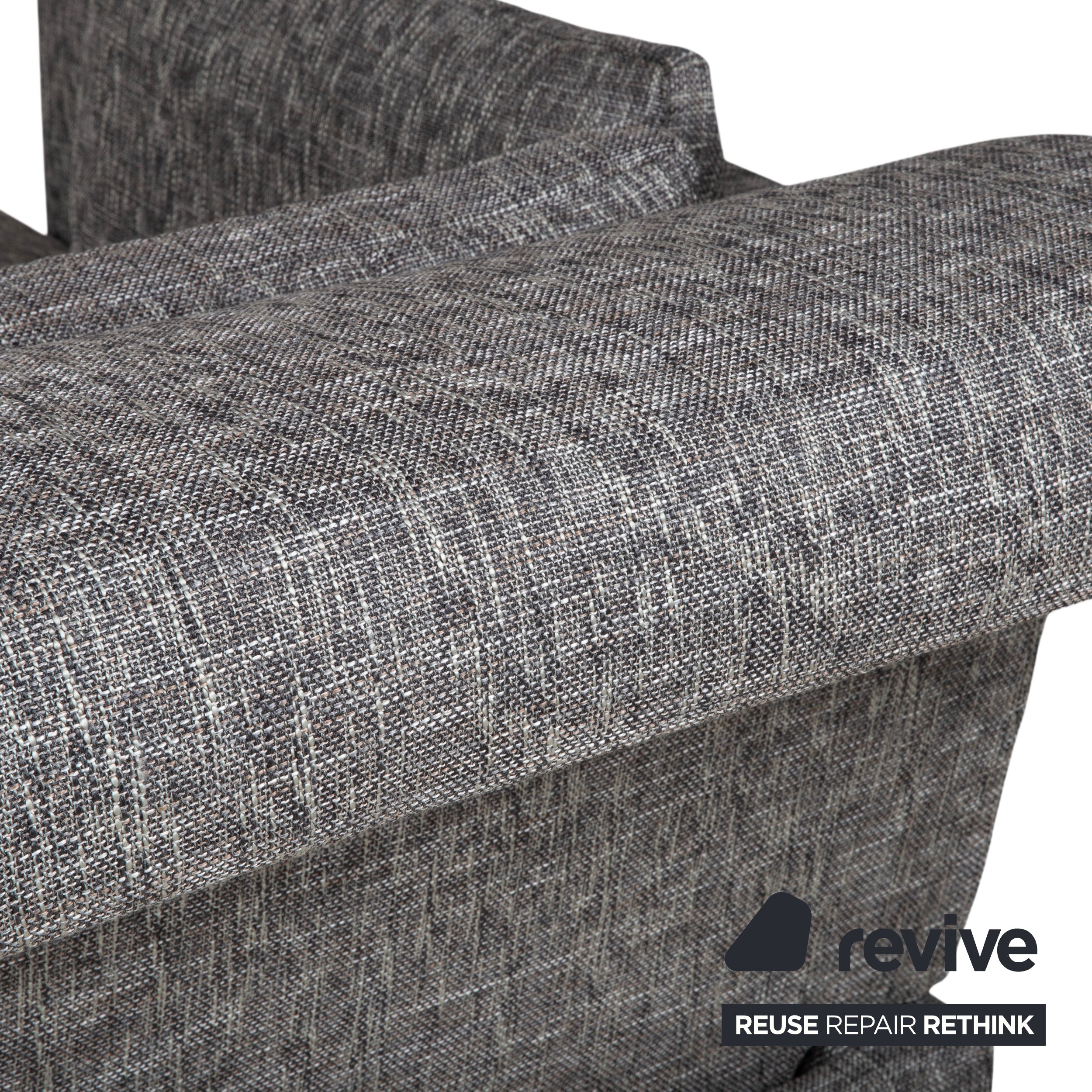 Brühl Moule Fabric Corner Sofa Grey Couch Manual Function Left Chaise Longue Reupholstered JAB1040