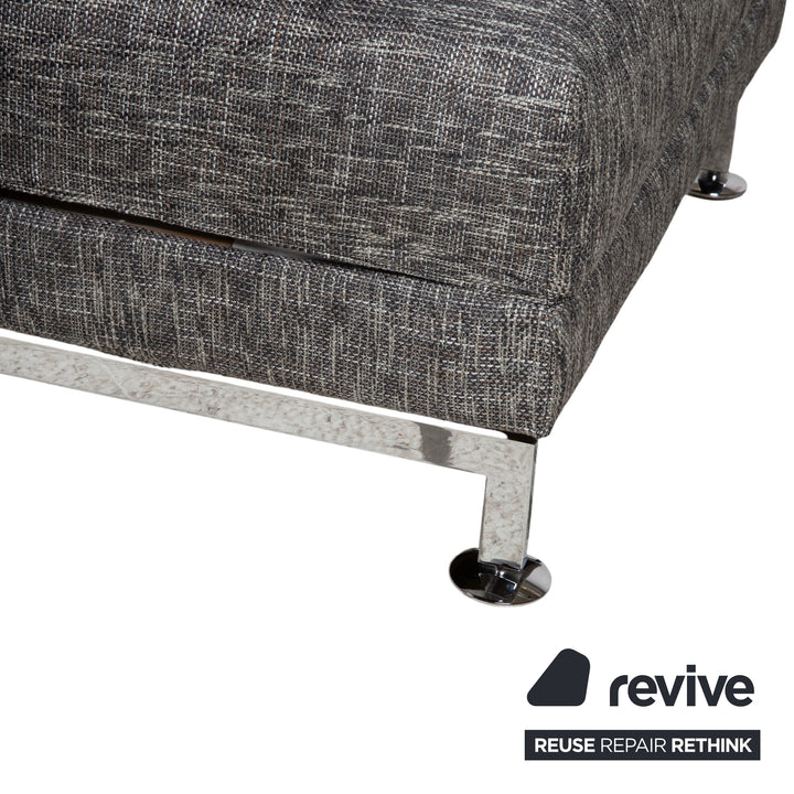 Brühl Moule Canapé d'angle en tissu gris avec fonction manuelle, récamière à gauche, retapissé JAB1040