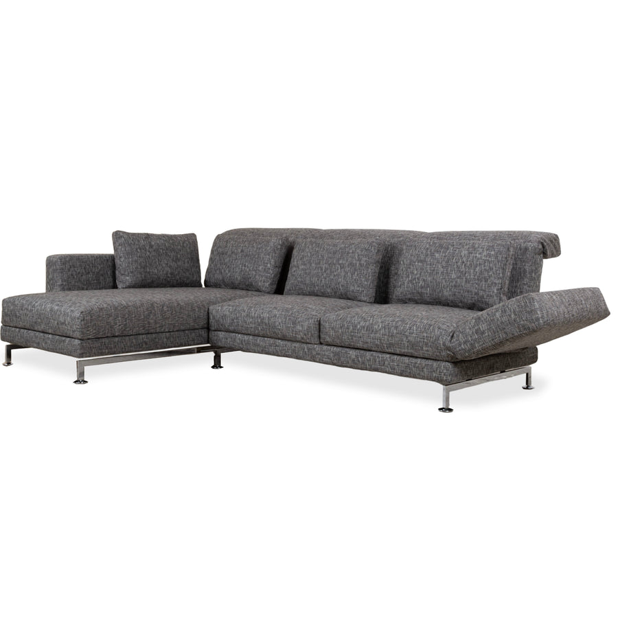 Brühl Moule Stoff Ecksofa Grau Couch manuelle Funktion Recamiere links Neubezug JAB1040