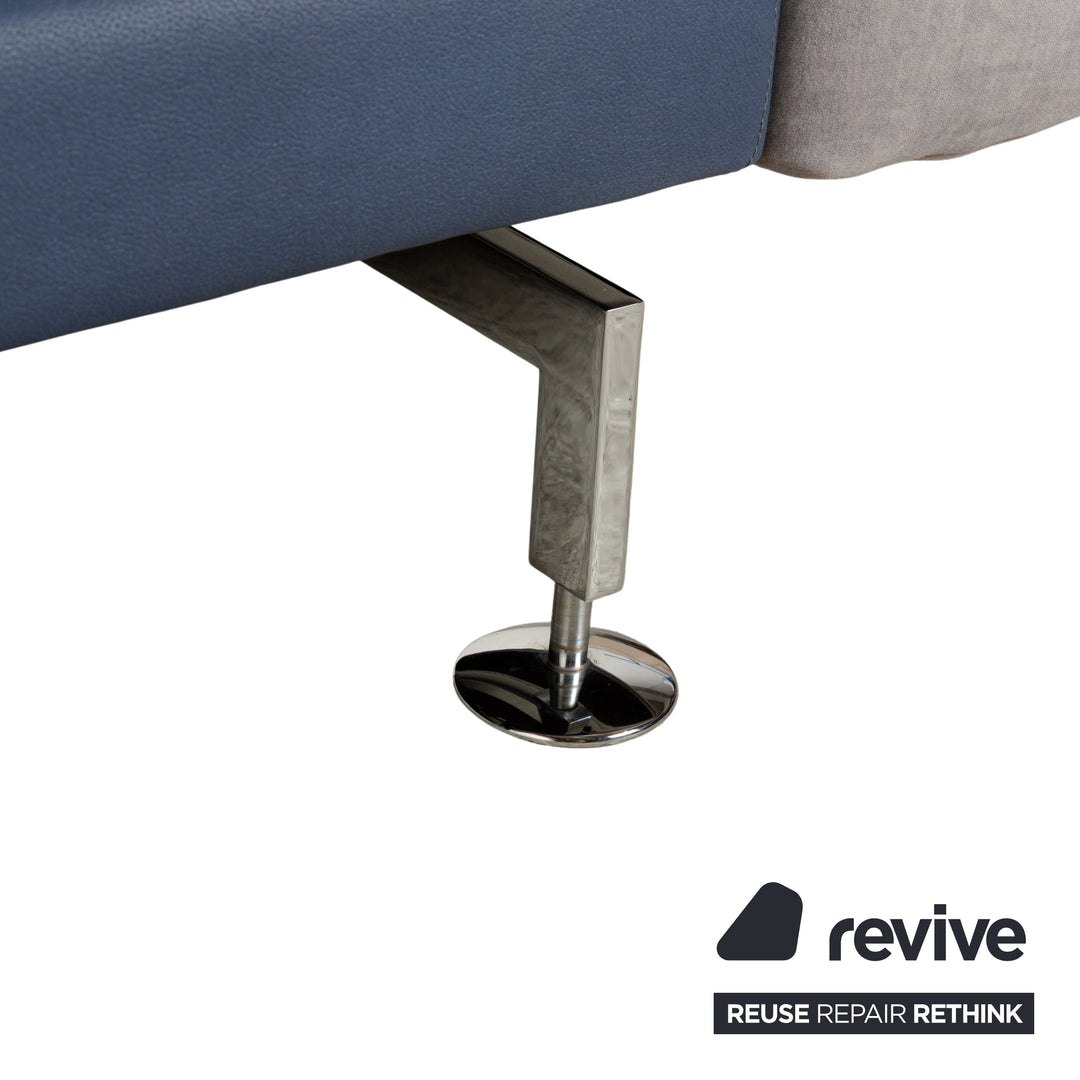 Brühl Moule Stoff Ecksofa Sofa Couch Grau Récamiere Links manuelle Funktion Liegefunktion Neubezug