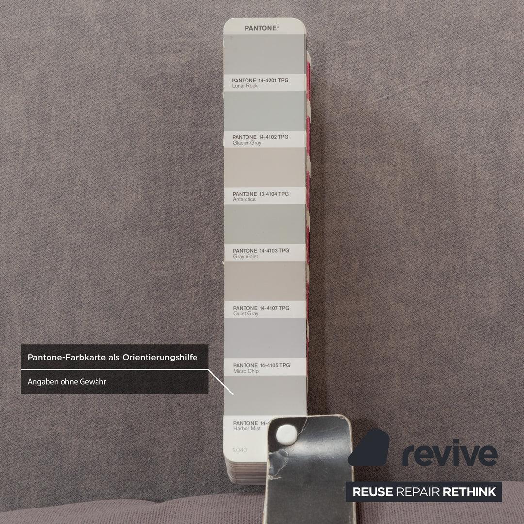 Brühl Moule Stoff Ecksofa Sofa Couch Grau Récamiere Links manuelle Funktion Liegefunktion Neubezug