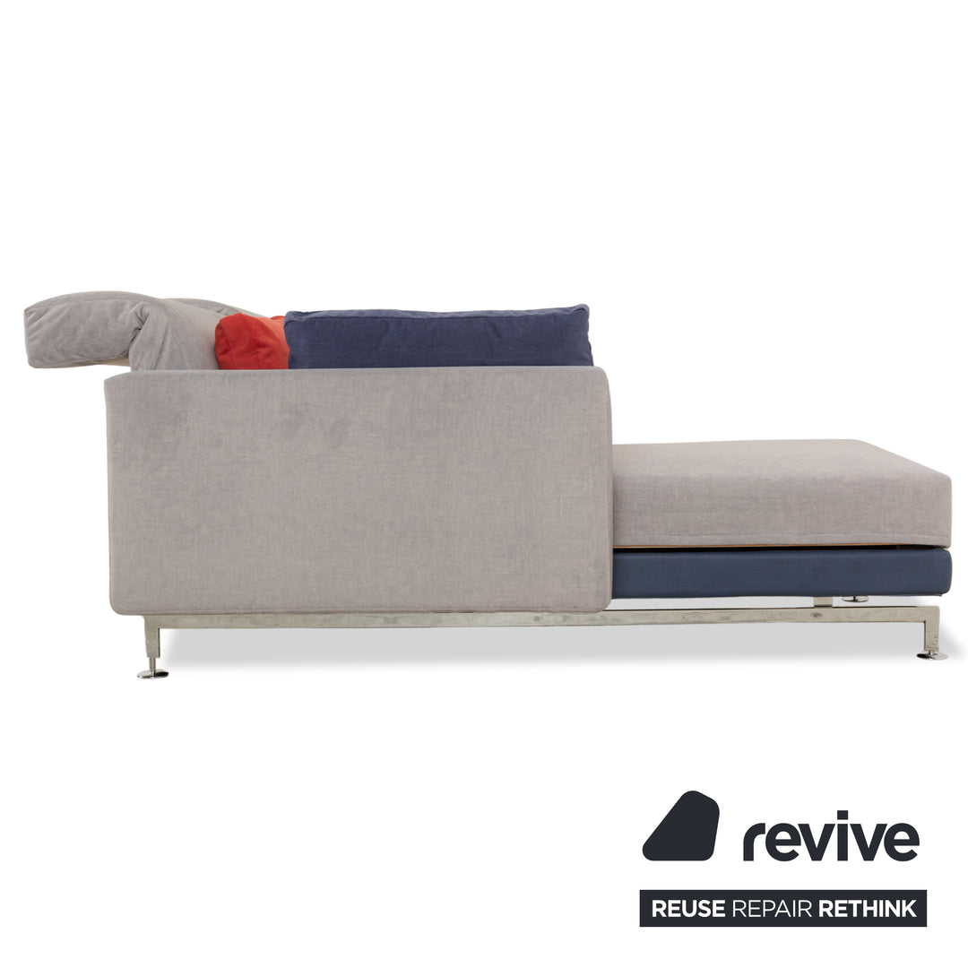 Brühl Moule Stoff Ecksofa Sofa Couch Grau Récamiere Links manuelle Funktion Liegefunktion Neubezug