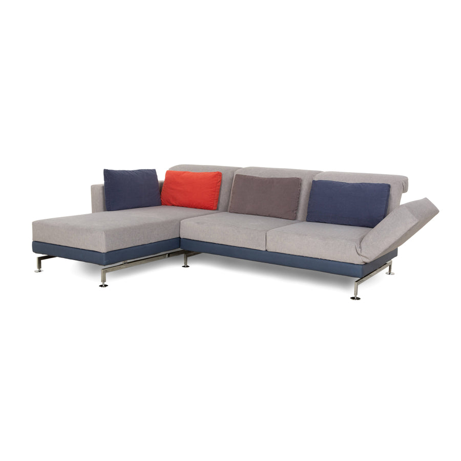 Brühl Moule Canapé d'angle en tissu gris Récamière à gauche Fonction manuelle Fonction couchage Nouvelle housse